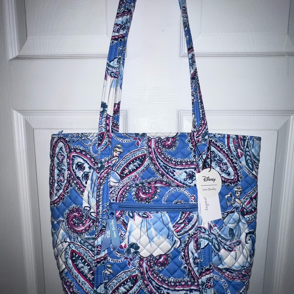 Vera Bradley Disney Cinderella Blue and Pink Paisley Tote Bag NWT